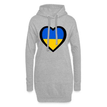 Ukraine - Hoodie-Kleid - Grau meliert - Vorne