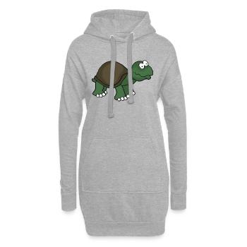 Schildkröte 1 - Hoodie-Kleid - Grau meliert - Vorne