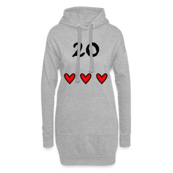 20 JAHRE. 20-jähriges JUBILÄUM. JUBILÄUM 20 JAHRE. - Hoodie-Kleid - Grau meliert - Vorne
