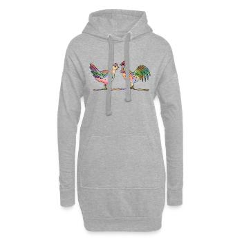 Henne und Hahn - Hoodie-Kleid - Grau meliert - Vorne