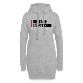 I don't care fact - Hoodie Dress - heather grey - Front