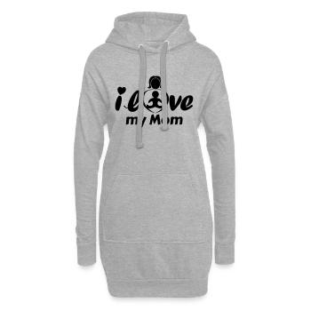 J’aime ma mère - Sweat-shirt à capuche long Femme - gris chiné - Devant