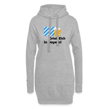 Griaß Eich - Bayern Heimatliebe - Hoodie-Kleid - Grau meliert - Vorne
