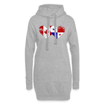 Canada Panama Drapeau utilisé - Sweat-shirt à capuche long Femme - gris chiné - Devant