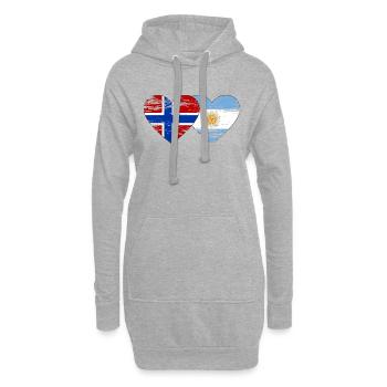 Norwegen Argentinien Flagge used - Hoodie-Kleid - Grau meliert - Vorne