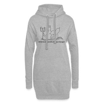 Sternzeichen Wassermann - Hoodie-Kleid - Grau meliert - Vorne