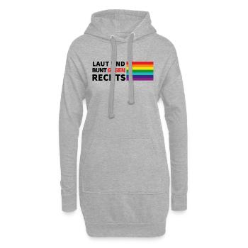 laut und bunt gegen rechts flagge rechts - Hoodie-Kleid - Grau meliert - Vorne