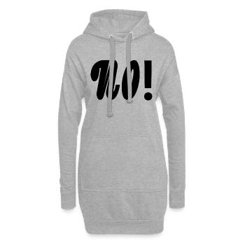 Text No in schwarz - Hoodie-Kleid - Grau meliert - Vorne