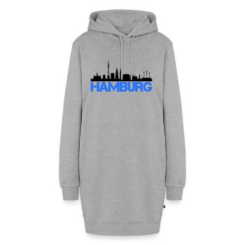 hamburg skyline - Hoodie-Kleid - Grau meliert - Vorne