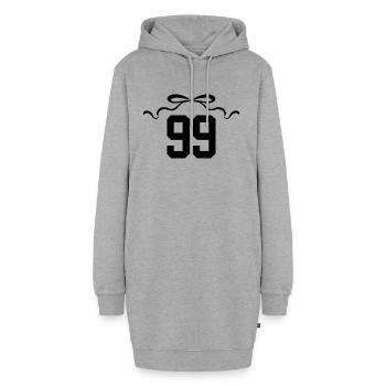 Nummer 99 Knoten - 99. Jahrestag - Hoodie-Kleid - Grau meliert - Vorne