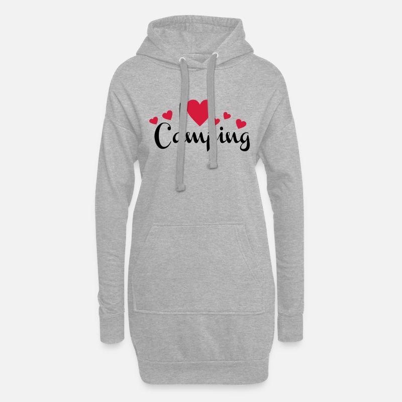 camping - Hoodie-Kleid - Grau meliert