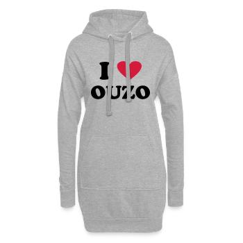 I love Ouzo - Hoodie-Kleid - Grau meliert - Vorne
