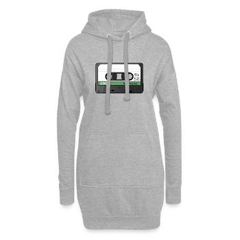 Kassette mit Platz zur Beschriftung - Hoodie-Kleid - Grau meliert - Vorne
