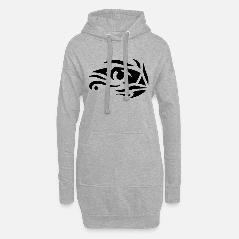 Œil-Aigle - Eagle-Eye - Sweat-shirt à capuche long Femme - gris chiné