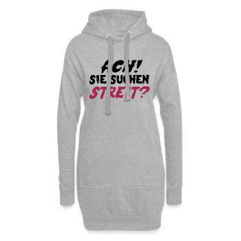 Sie suchen Streit? - Hoodie-Kleid - Grau meliert - Vorne