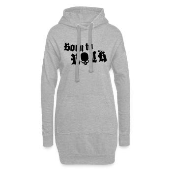 born_to_rock_skull_1c - Hoodie-Kleid - Grau meliert - Vorne