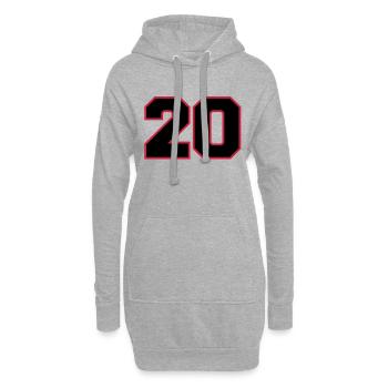 Number20 - Sweat-shirt à capuche long Femme - gris chiné - Devant