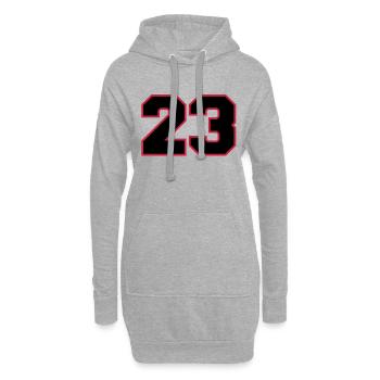 Number23 - Sweat-shirt à capuche long Femme - gris chiné - Devant