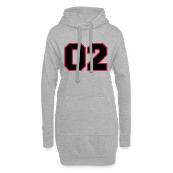 number02 - Sweat-shirt à capuche long Femme - gris chiné - Devant