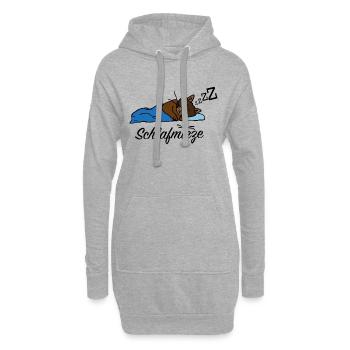 doux lit avec inscription idée de cadeau - Sweat-shirt à capuche long Femme - gris chiné - Devant