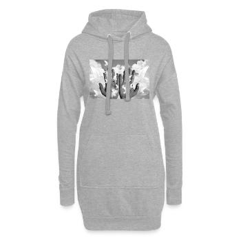 Paix et liberté - Sweat-shirt à capuche long Femme - gris chiné - Devant