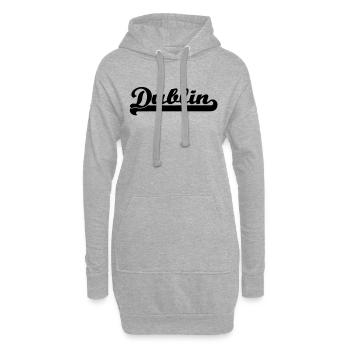 écrit dublin - Sweat-shirt à capuche long Femme - gris chiné - Devant