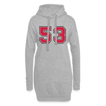 53__f2 - Hoodie-Kleid - Grau meliert - Vorne