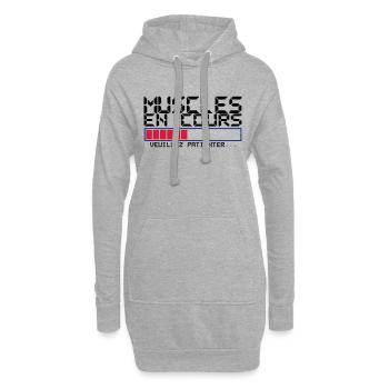 muscles en cours citation - Sweat-shirt à capuche long Femme - gris chiné - Devant