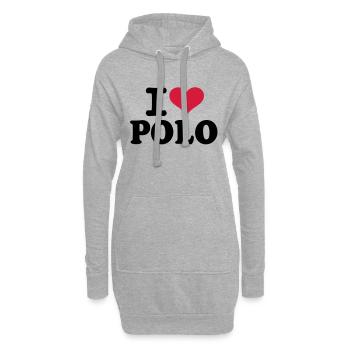 I love Polo - Hoodie-Kleid - Grau meliert - Vorne