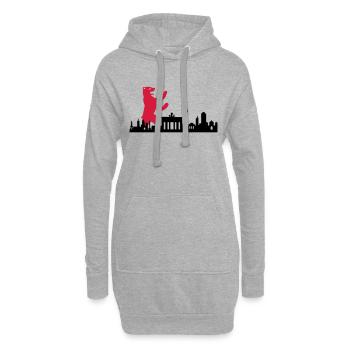 Skyline - Berlin Bär - Hoodie-Kleid - Grau meliert - Vorne