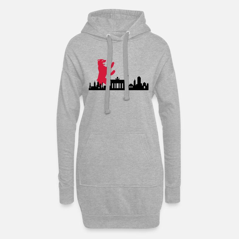Skyline - Berlin Bär - Hoodie-Kleid - Grau meliert