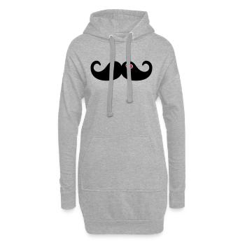 Mustache Bart - Hoodie-Kleid - Grau meliert - Vorne