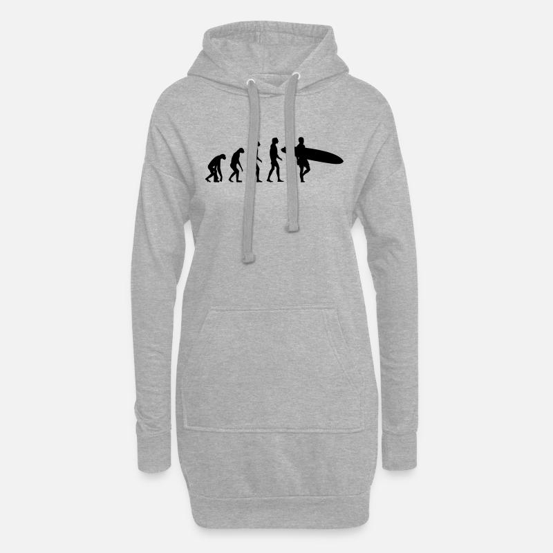 surfer evolution - Hoodie Dress - heather grey