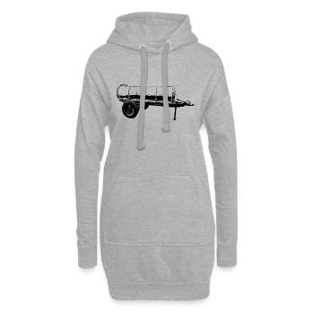 Baril de fumier - Sweat-shirt à capuche long Femme - gris chiné - Devant