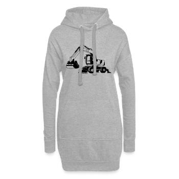 Mobilbagger 1 - Hoodie-Kleid - Grau meliert - Vorne