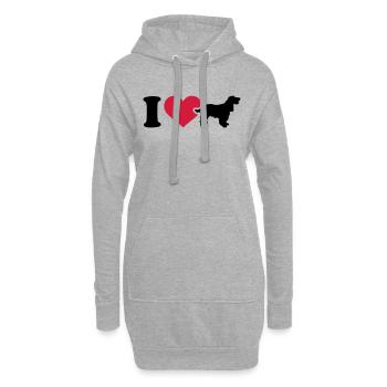 Cocker Spaniel - Hoodie-Kleid - Grau meliert - Vorne