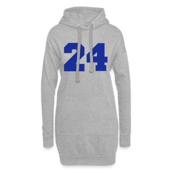 24, Zahlen, Nummer, Rückennummer - Sweat-shirt à capuche long Femme - gris chiné - Devant