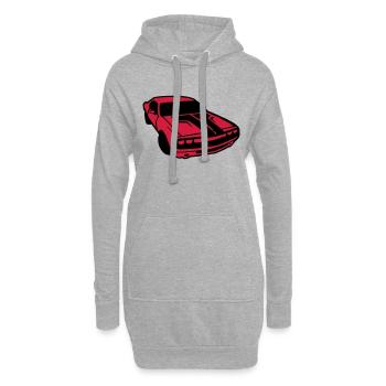 dessin de voiture de course américaine vintage dod - Sweat-shirt à capuche long Femme - gris chiné - Devant