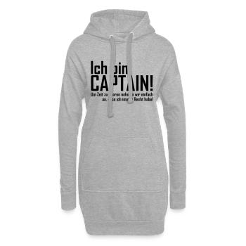 ich bin captain - Hoodie-Kleid - Grau meliert - Vorne