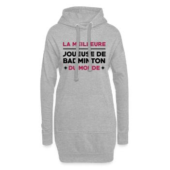 Badminton / Badiste / Tennis / Raquette / Sport - Sweat-shirt à capuche long Femme - gris chiné - Devant