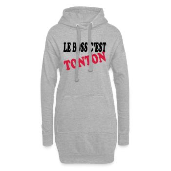 Le boss c'est tonton - Hoodie-Kleid - Grau meliert - Vorne