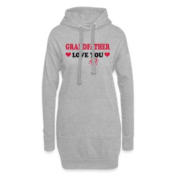 Grandfather love you - Hoodie-Kleid - Grau meliert - Vorne