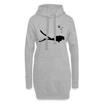 Taucher, tauchen - Hoodie-Kleid - Grau meliert - Vorne