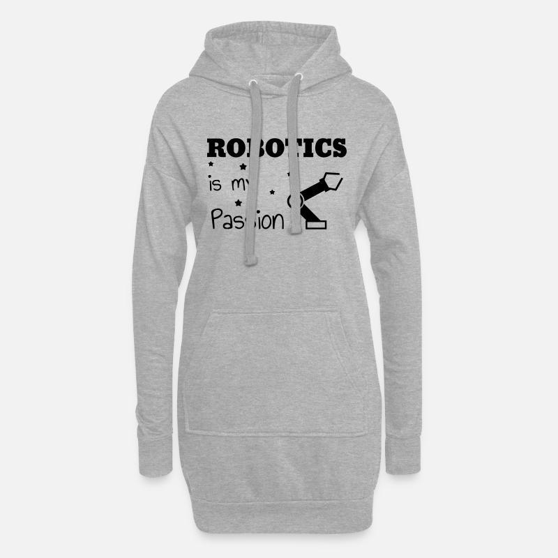 Robotik / Roboter / Robot / Robotics - Hoodie-Kleid - Grau meliert