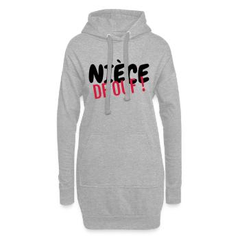 Nièce / Neveu / Oncle / Tante - Sweat-shirt à capuche long Femme - gris chiné - Devant