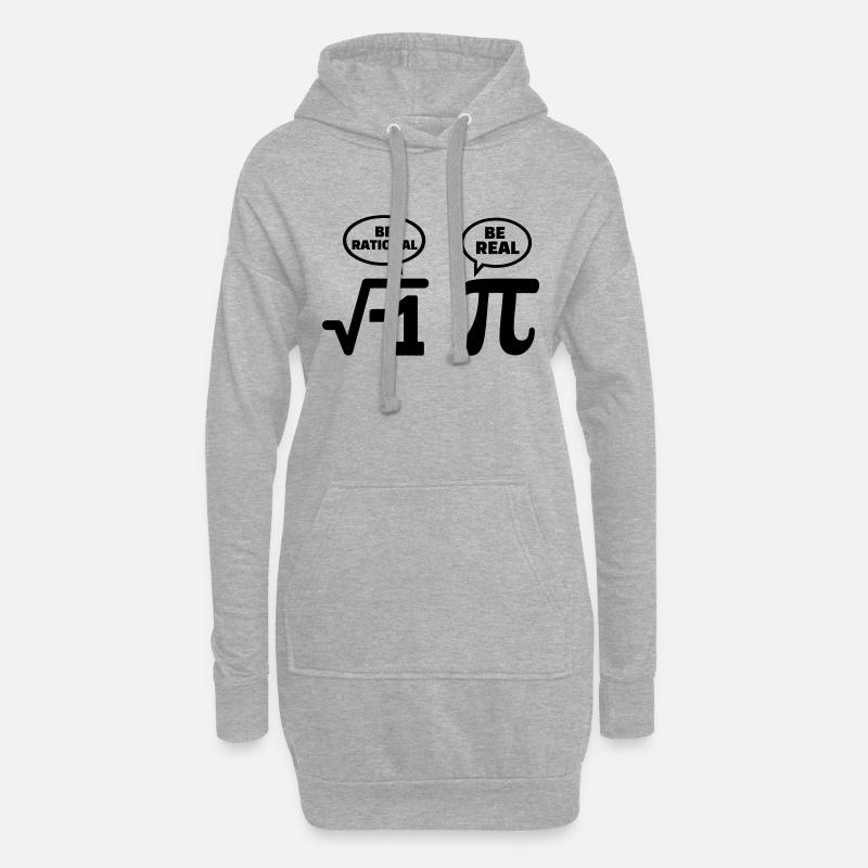 Mathe Nerd - Hoodie-Kleid - Grau meliert