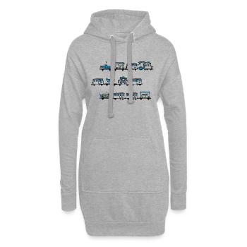 Lokomotivführer-T-Shirt - Hoodie-Kleid - Grau meliert - Vorne