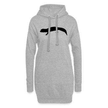 gecko silhouette - Hoodie-Kleid - Grau meliert - Vorne