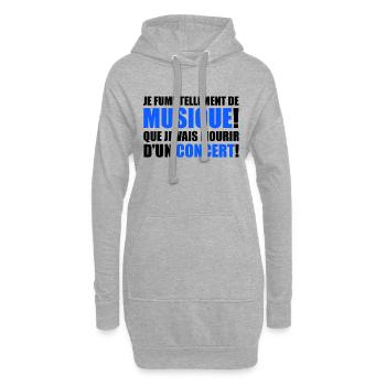je fume tellement de musique! - Hoodie-Kleid - Grau meliert - Vorne