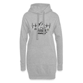 Wander Woman Mountains Ekg Alpinisme Randonnée femmes - Sweat-shirt à capuche long Femme - gris chiné - Devant